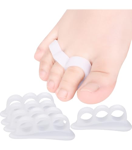 Pedimend™ Silicone Gel Triple Loop Toe Separators For Overlapping Toes – 5 Pair (10 Pieces) – Soft, Washable, Adjustable