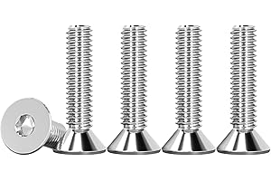 Drenky Socket Screws M4 X 20mm 304 Stainless Steel M4 Bolts Screws Countersunk DIN 7991 / ISO 10642 Machine Screws Flat Head Hex Socket Cap Screws (Pack of 50)