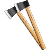 Dream Reach Wood Splitting Hand Axe, Set of 2 with Wooden Handle and Carbon Steel Head, for Garden and Outdoor