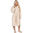 Brentfords Teddy Marl Soft Fleece Comfortable Adults Dressing Gown Unisex Full-Length V-Neck Style Cosy Trendy Robe