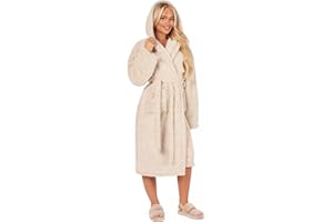 Brentfords Teddy Marl Soft Fleece Comfortable Adults Dressing Gown Unisex Full-Length V-Neck Style Cosy Trendy Robe