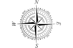 Artistic Sponge Pochoir réutilisable avec boussole de navigation Motif rose vent A3 A4 A5 et plus grandes tailles, Pochoir en PVC réutilisable, blanc, XS size - 50 x 50 cm, 19.7 x 19.7 in