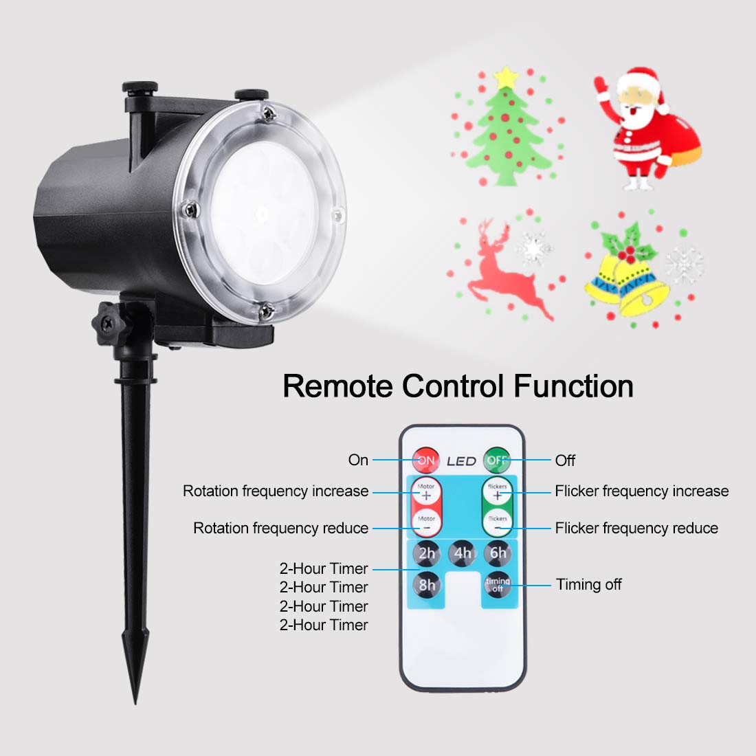 Holiday-Projector-Viugreum-LED-Christmas-Lights-2018-Latest-Super-Bright-12-Slides-LED-Landscape-Lights-con-proyector-de-control-remoto-Show-de-luces-para-Halloween-Christmas-Holiday-Party
