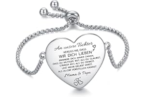 YOTHIWAD An Meine Tochter Armband, Inspirierend Armband mit Gravur für Tochter, Personalisierte Geschenke an Tochter von Papa Mama Graduierung Geburtstagsgeschenk für Tochter
