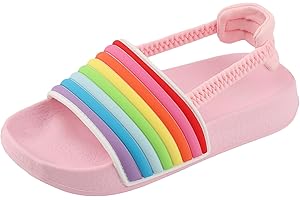 LANIVIC Badelatschen Mädchen Badesandalen Jungen Badeschlappen Dusch Badeschuhe Sommer rutschfest Leicht Strand Hausschuhe Kinder Sandalen Gummiband