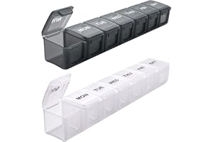 SUKUOS Pillerbox organisatör 7 dagar extra stor veckovis pillerarrangör BPA-fri – 2 stycken