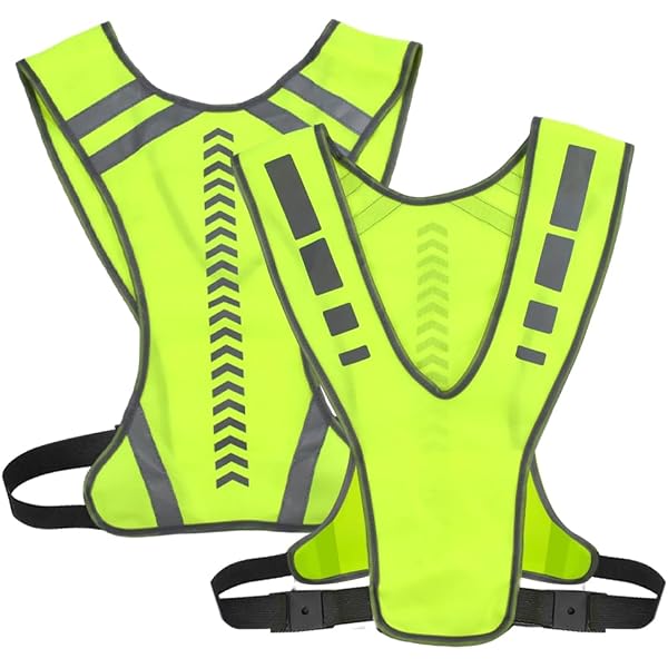 Gilet Running Bambini Gilet Riflettente Bambino NHQZ - 2 Pezzi, Alta Visibilità, Giallo Fluorescente Giubbotto Alta Visibilità - 2