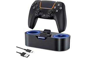 NEWDERY Station de Charge Rapide pour Manette PlayStation 5 et DualSense Edge - Support de Rechange pour PS5 - Noir