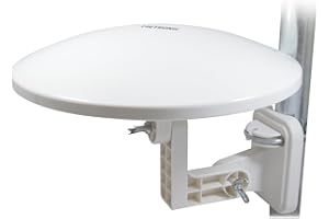 METRONIC 427017 Antenne Extérieure Omnidirectionnelle Amplifiée 36 dB- Idéal Camping-Car et Caravane - TNT - Compatible Full HD / 4K - Traitement Anti-Corrosion - Blanc