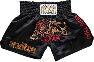 FLUORY Short Muay Thai,Haute Qualité Short Boxe Thaï Short MMA Kick Boxing pour Femme Homme Enfant Compétition D'entraînement de Combat.