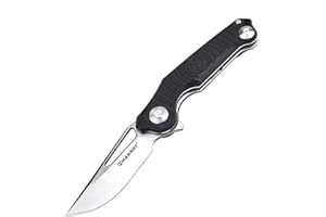 Harnds Time Folding Pocket Knife 14C28N Blade G10 Handle Ceramic Ball Bearing Camping Hunting Survival Tactical Outdoor EDC Tool (Czarny)