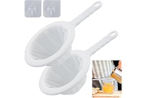 EASYKEENECOM 2 Pièce Filtres En Nylon,Tamis Filtre Alimentaire, Tamis à Jus,Filtres à Mailles Fines,Filtre à Vin,Pour filtrer les huiles,Café,Vin,Jus,Lait de Soja(200 Mailles)