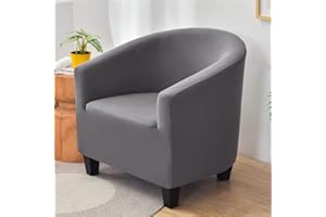 Fansu Funda de Sillón Elástica Chesterfield, Elegante Moda Color Sólido Funda de Sofá, Universal Individual Fundas Protector de Butaca para Club, Recepción, Dormitorio (Gris)