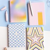 PAPERORA A5 Spiralli Karton Kapak Kareli Okul Defteri 80 yaprak 4'l&uuml; Set - Ders Programlı - Renkli