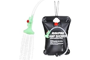 RISEPRO 5 gallons 20L Solar Shower Bag Heating Camping Shower Bag Temperature Indicator Hot Water Hiking Climbing