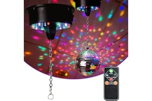 Elektrisk discobollmotor, ADDLIVE stroboskopisk bollmotor, elektrisk sup-motor för bollskiva, maxhastighet 13R, 18 lysdioder