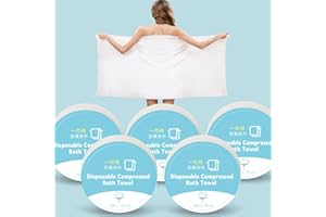 ERHAOG Serviette Compressée - 5 Pièces Serviette Jetable 100 * 70 cm Serviette Visage Petite Serviette Visage - Serviette de Voyage Lingettes Compressées Serviette Papier Compresse pour Sport Bebe Cuisine