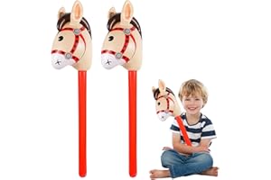 lokxmve 2 Pièces Cheval Gonflable 100cm Bâton de Poney Gonflable pour Enfants Bâtons Gonflables de Chevaux Accessoires de Fête Gonflables pour Carnaval Fancy Thème Cheval Anniversaire Fête