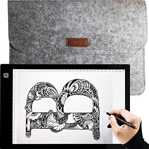 Ownuzz Leuchttisch A4 LED Leuchtkasten Leuchtplatte zeichnen zubehör einstellbare Helligkeit LED Handwerk Tracing Animations Tattoo Quilting Leuchttisch mit USB Kabel [Energieklasse A++]