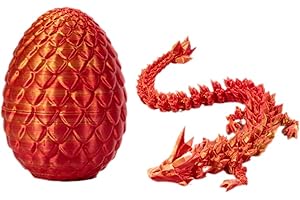 ASQzhuLIWing 2 uova di drago 3D uova di Pasqua uova di drago con drago nascosto all'interno drago articolato drago cristallo con uova decorazione per casa ufficio giocattoli da scrivania (oro rosso)