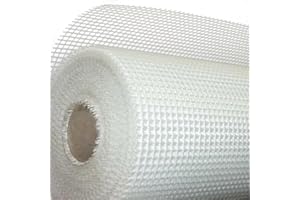 SOPGAL Malla cuadriculada de fibra de vidrio (Rollo 1m x 50m). Impermeabilización y reparación con morteros, caucho y pinturas impermeabilizantes