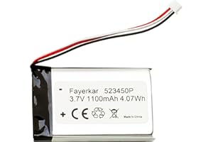 Fayerkar 3,7 V 1100 mAh 523450P akumulator zamiennik do Corsair Void Elite RGB, Corsair Virtuoso RGB, Corsair Void Pro, Corsair Void Pro RGB, Corsair Void Pro RGB SE H2100 bezprzewodowy zestaw