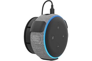 AOKICASE PT62-E for Alexa Echo Dot 3rd / Google Home Mini Holder Wall Mount Stand Accessory with Integrated Cable Management Echo Dot 3rd / Google Home Mini Speaker Accessory Rack (1 Piece, Black)