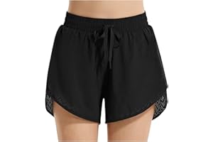 BALEAF Szorty kąpielowe damskie UPF50+ kąpielówki szybkoschnące, ochrona przed promieniowaniem UV, szorty bikini z kieszenią, spodnie do pływania z siateczką