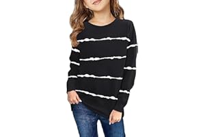 Haloumoning Felpa Ragazze Strisce Girocollo Bambini Maglione Casual Manica Lunga Top
