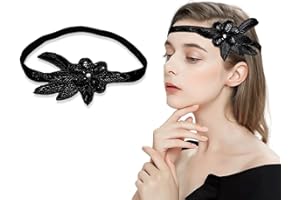 MIVAIUN Opaska na głowę z piórami z lat 20., vintage opaska na głowę z cekinami, nakrycie głowy Showgirl z lat 20., nakrycie głowy Gatsby z lat 20., vintage z lat 20., klapa, tiara ślubna, akcesoria