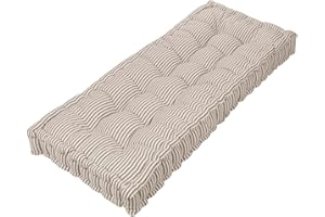 Dibor Bench Cushion with Vintage Grey Striped Print Design Outdoor Furniture Seat Pad (CY95)