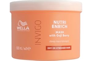 Wella Professionals Invigo Nutri Enrich Mascarilla Nutrición Profunda -Nutre el pelo seco y dañado -Anti encrespamiento -Vitamina E -Bayas de Goji 500ml