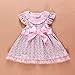 Pandaren® infant baby girl summer red spotted roses short sleeve dress skirt (Bow Pink) (12-18 Months)