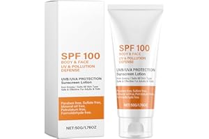 Furtryvl 50g Crème Solaire SPF 100, Lait Solaire FPS 100, Crème solaire pour Visage et Corps, écran solaire texture légère & non grasse, Protège des UVA & UVB - Anti-Dessèchement, Absorption Rapide