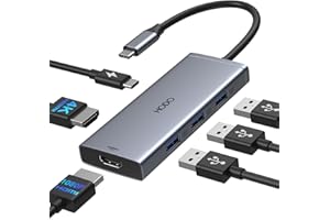 HODO USB C Docking Station Dual Monitor for Macbook Series 6 IN 1 USB C HUB 2 HDMI multiport dongle with dual HDMI port, 4K display,3USB 5Gbps, Type-C PD100W for Mac Pro Air M1 M2 M3/Dell/HP/Lenovo