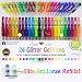Produktbild 24 glitter neonglitter Gel Stifte 2,5 x 150% mehr Tinte Premium Qualität einzigartiges Pack Art Set Maximale Tinte auf dem Markt Best Bücher, Zeichnen, färben, für Erwachsene