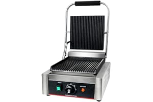 ‎SHIOUCY Profi 1800W Elektro Grillplatte Single Bräter Kochplatte Kontaktgrill Grill Toaster 0 to 300℃.