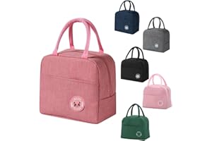 SHSMPXOY Bolsa Termica Porta Alimentos 6L Bolsa Comida Trabajo Bolsa Térmica para Almuerzo Porta Fiambrera de Gran Capacidad Lunch Bag Oficina Viaje Picnic Bolsa Isotermica Porta Alimento (Magenta)