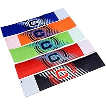 YFaith 10 Fascie Da Capitano Calcio Regolabili - Rosse E Blu Con Toppe Adesive - Foto 4