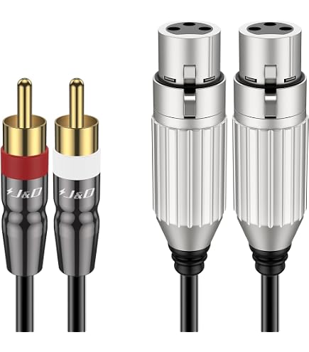 Cavo RCA A L 1 Metro 2x2 Maschio, Cavo Audio Stereo Coassiale 75 Ohm, Schermato, Per Amplificatori, Hi-Fi, Subwoofer E Home Cinema