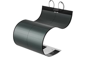 BougeRV Panneau Solaire Souple CIGS 100W IP68 Panneau Solaire Flexible 360° pour Le Toit Camping-car Bateau Cabine Van balcons et Autres Surfaces Inégales Compact, Avec colle