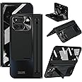Case for Google Pixel 9 Pro Fold Bracket Stand Cover |Hinge Protection| with Stylus Pen and Built-in Screen Protector Shockproof Slim PC Phone Case for Google Pixel 9 Pro Fold - Black