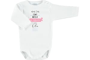 BABIDU Body Bebé Personalizado con Frases Divertidas y Originales - Para Papá, Mamá, Tía, Padrinos y Abuelos - Body Bebé Manga Larga 100% Algodón - Regalo Recién Nacido - Ropa Bebé Niño y Niña Unisex