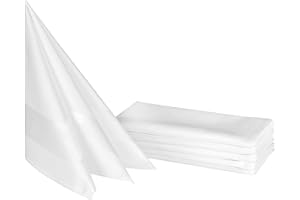ZOLLNER 6 servilletas de Tela Blancas 40x40 cm, 100% algodón, Orla Satinada