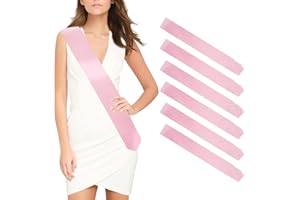 OZOSHINE Schärpe 6 Stück Rosa Schärpen blank partyzubehör schärpe Bedrucken Individuelle Satin schärpe DIY schärpe Unbedruckte Schärpe für Geburtstag Hochzeit Bachelorette Party junggesellinnenabschied