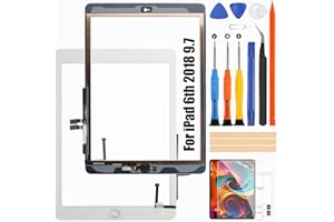 Atwist Écran pour iPad 9.7 6th 2018, Écran tactile, Verre Remplacement pour iPad 6 Digitizer avec Home Bouton A1893 A1954 (Blanc)