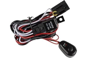Safego Cablaggio Fendinebbia Auto con Interruttore 12V 40A Kit di Cablaggio con Fusibile Relè Cavi Fendinebbia Cablaggio Auto On-Off Interruttore per Barra LED Fuoristrada Camion SUV ATV e Moto
