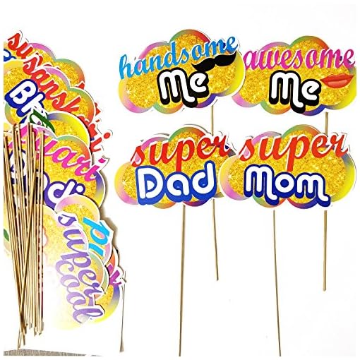 Wobbox All Occasion Indian Family Photo Booth Party Props (18 Pieces) - Image 3