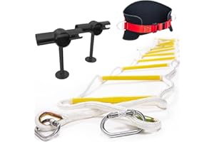 EVEREST'S TOYS Safety Ladder 10 m Flame Resistant - Innovative Solution Ladder with Stand-Off Stabilizers, Safety Cord & Belt - Reusable - Weight Capacity up to 2000 Pounds