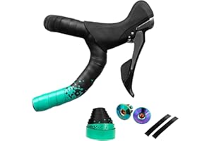 GORIX Bar Tape Handlebar Grip Wrap+2 Fixed Bar Plug 2 Color Road MTB Bicycle Cycling(GX-097BD) (Celeste)